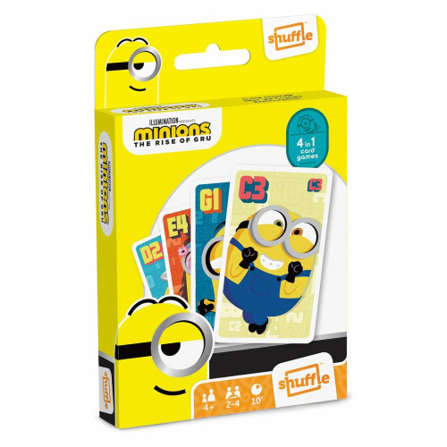 Set jocuri cu carti 4 in 1, Minioni, pentru 2-4 jucatori de peste 4 ani
